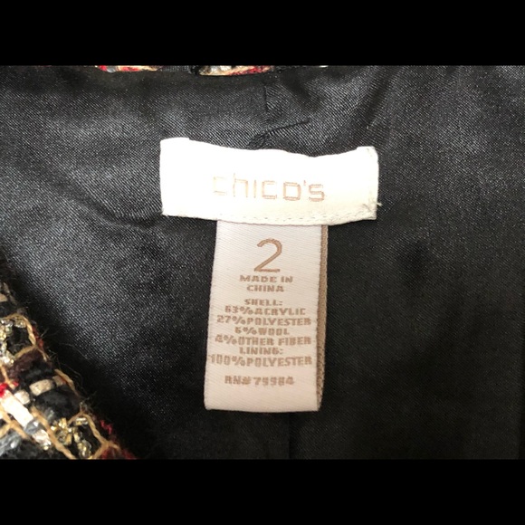 Chico’s Chenille Tweed Cropped blazer size L (size 2) Classic Workwear casual - Picture 10 of 12